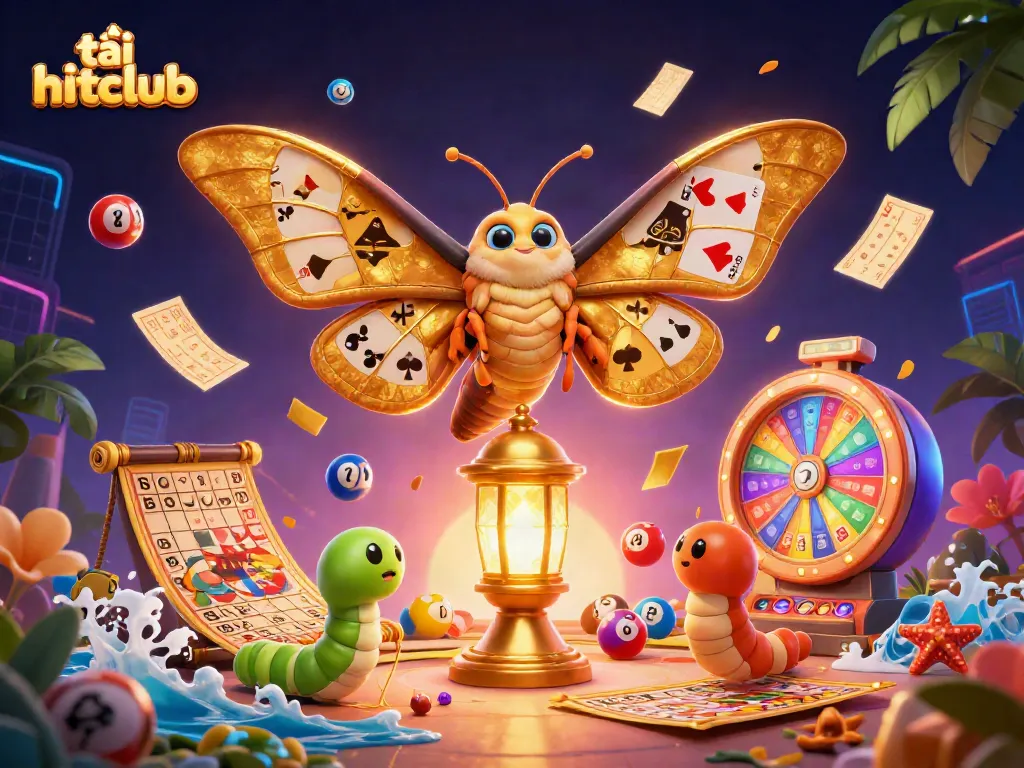 Engage in exciting gameplay with tải hitclub featuring a vibrant 3D casino scene filled with colorful games.