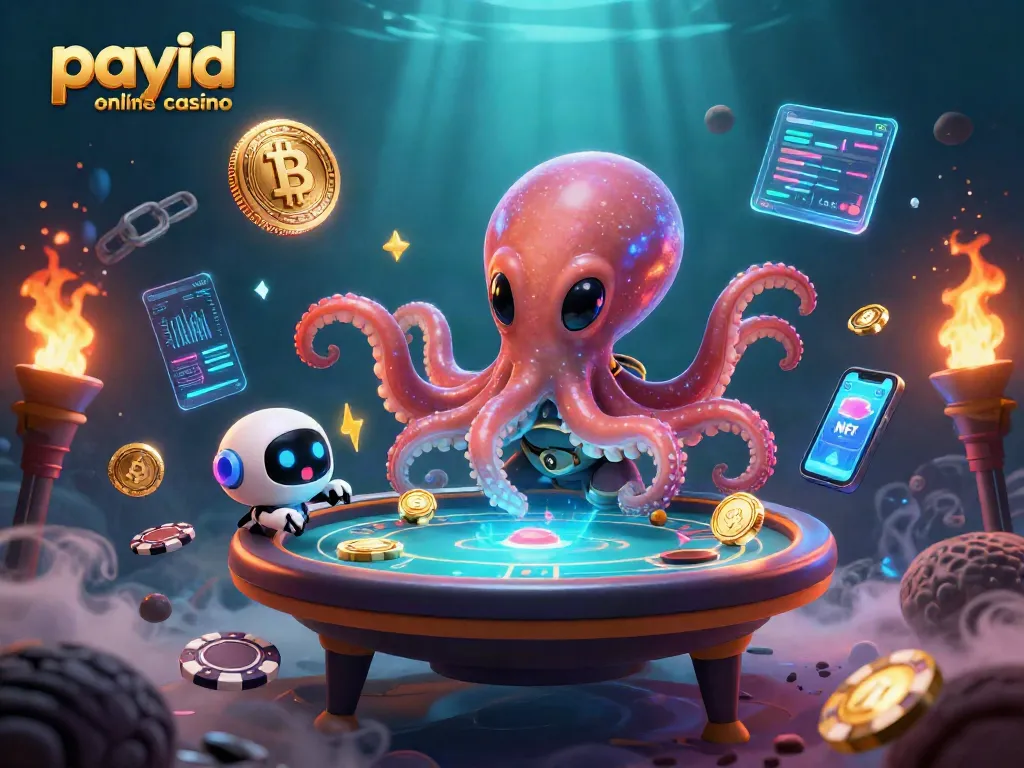 Engage in fast gameplay at a payid online casino featuring dynamic poker elements and vibrant crypto imagery.
