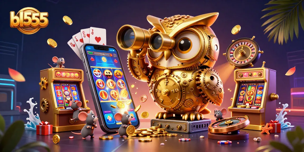 Experience thrilling gameplay at bl555 with a dynamic scene featuring cute characters and exciting slot action.