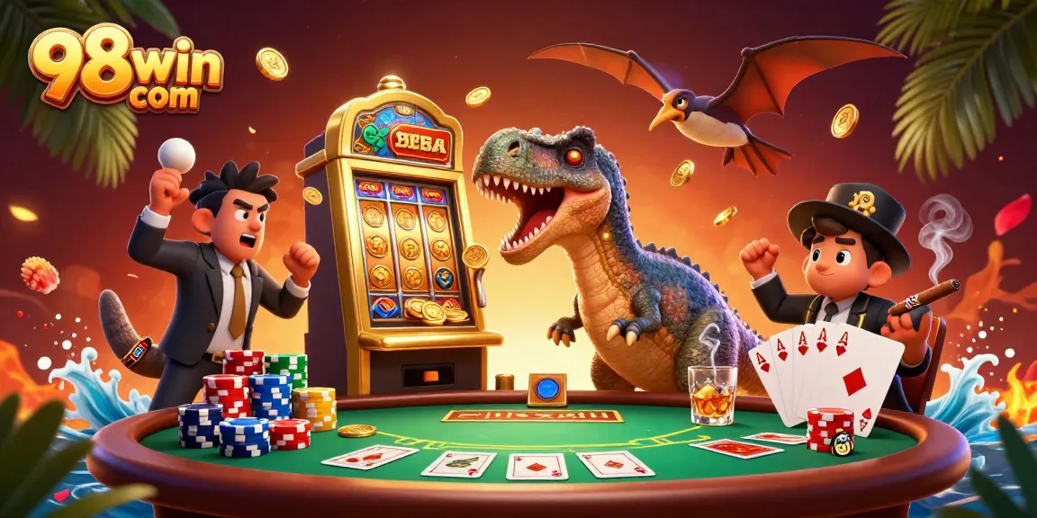 Experience thrilling wins with 98win com in a vibrant casino scene of joyful gameplay.