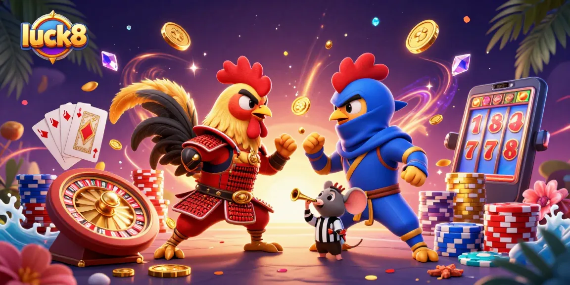 Witness luck8's thrilling showdown with fighting roosters, an online casino gaming extravaganza.