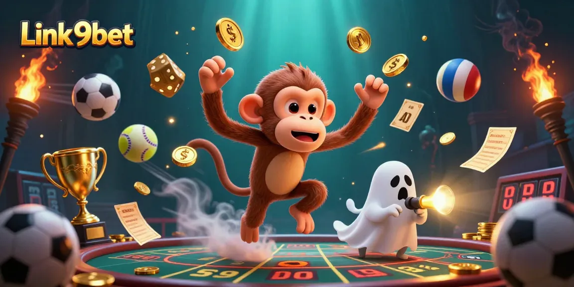 Engage with thrilling action at Link 9bet showcasing sports and casino excitement in a vibrant, dynamic illustration.