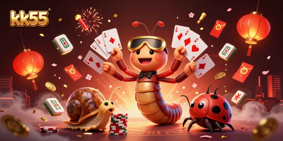 Experience thrilling gaming at kk55 with a 3D cartoon millipede dealer and high-roller action.