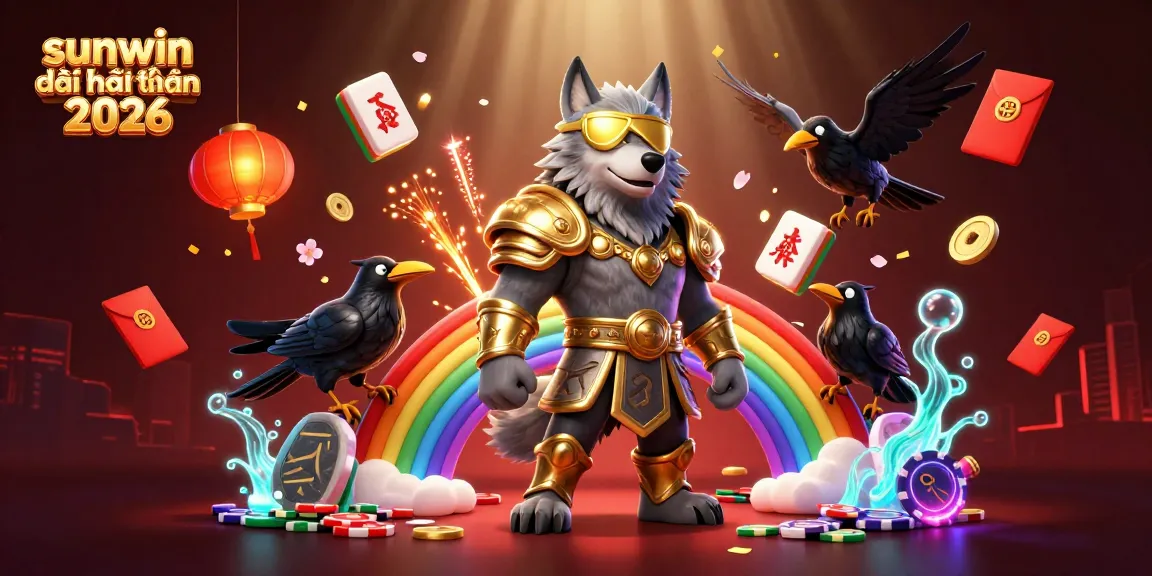 Experience the excitement of sunwin đổi thưởng 2026 with dynamic 3D imagery featuring mythical characters and casino elements.