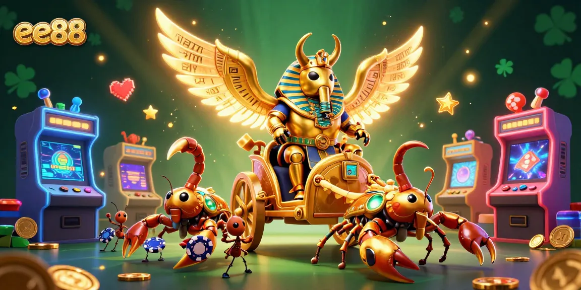 Experience the thrill of ee88 with an epic 3D casino showdown featuring vibrant characters and game elements.